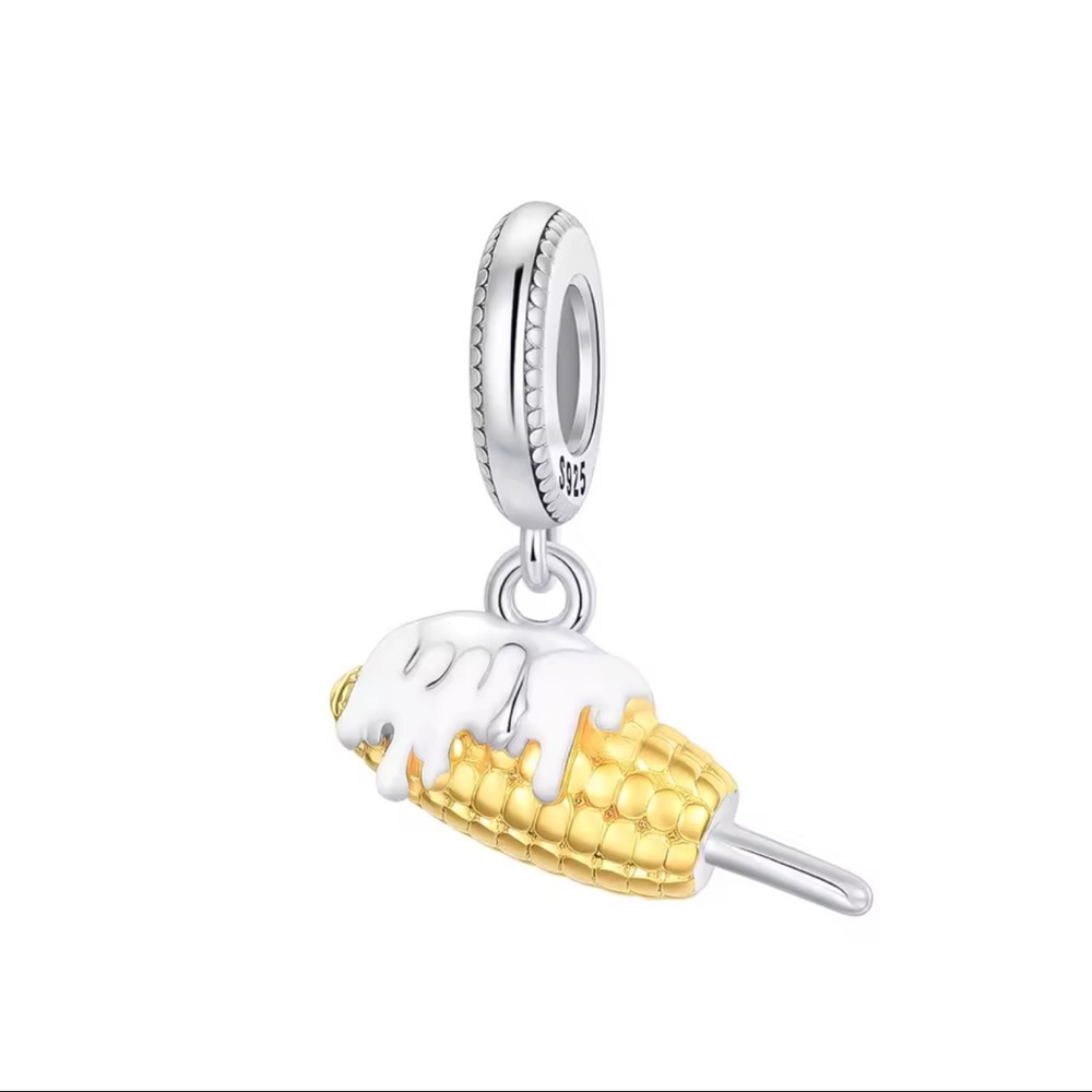 Sterling silver corn on the cob charm